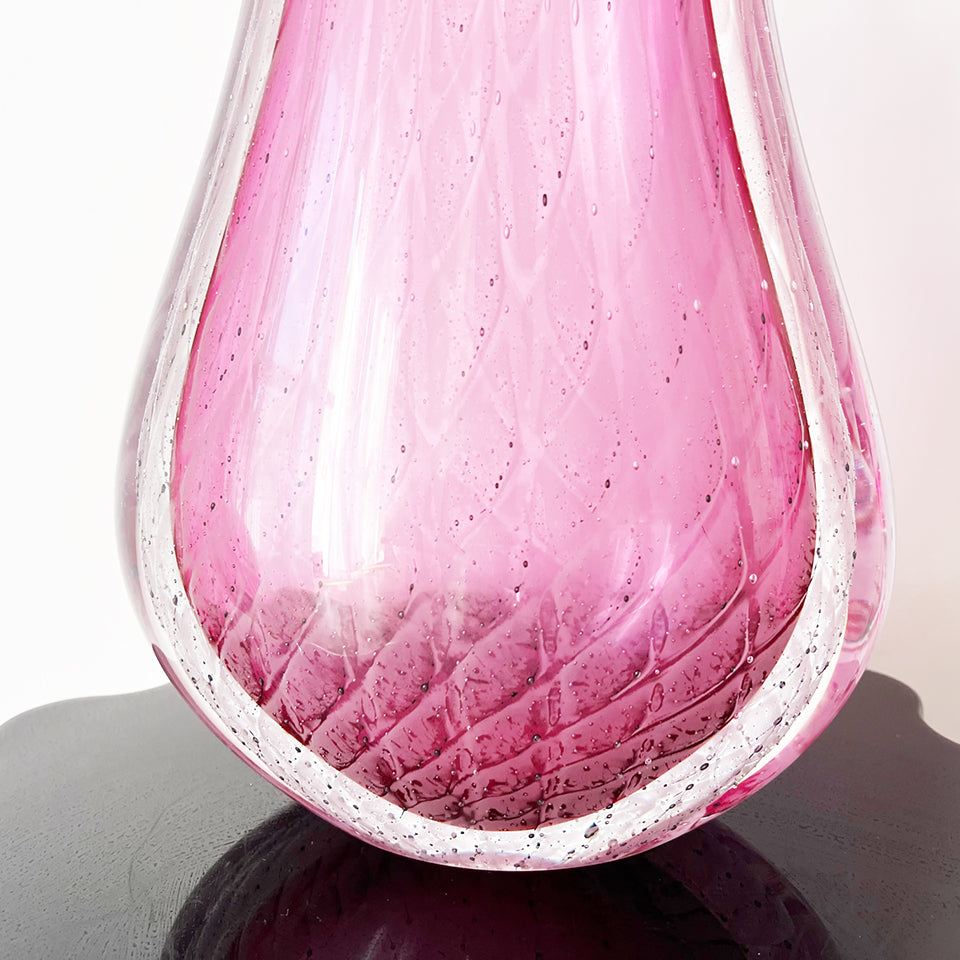 Vaso Murano Grande Rosa a due punte Vintage 1950 -Art-