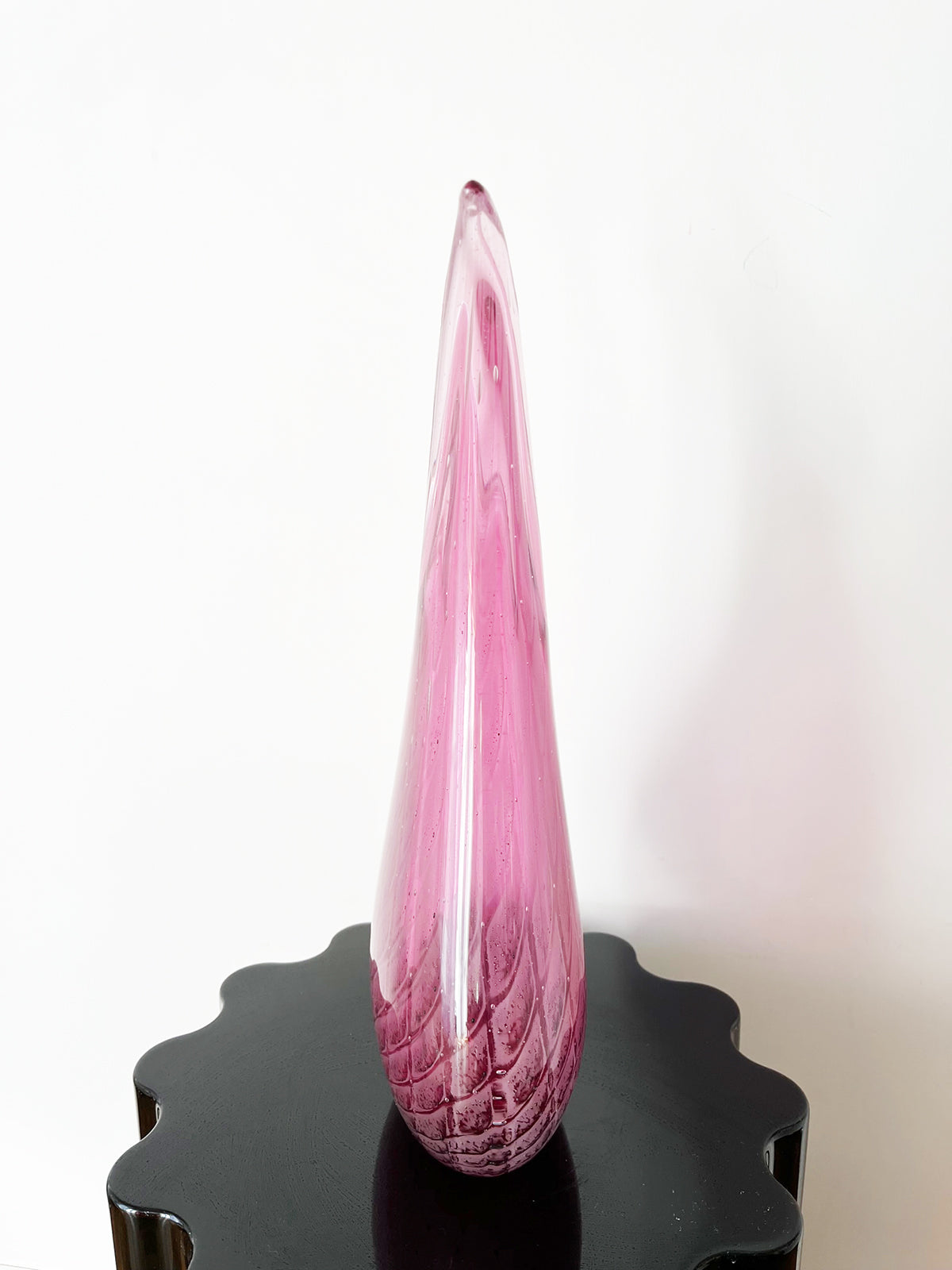 Vaso Murano Grande Rosa a due punte Vintage 1950 -Art-
