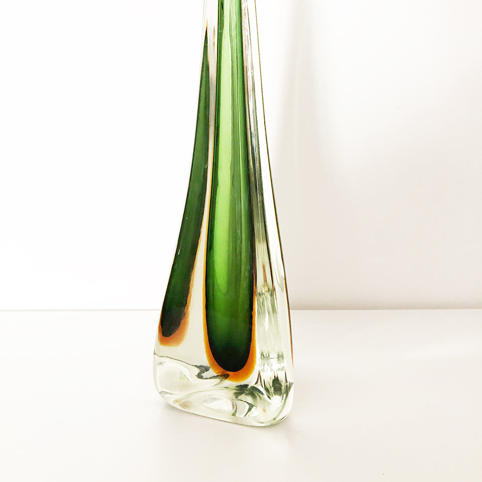 Vaso Seguso Monofiore Murano Verde - Art -