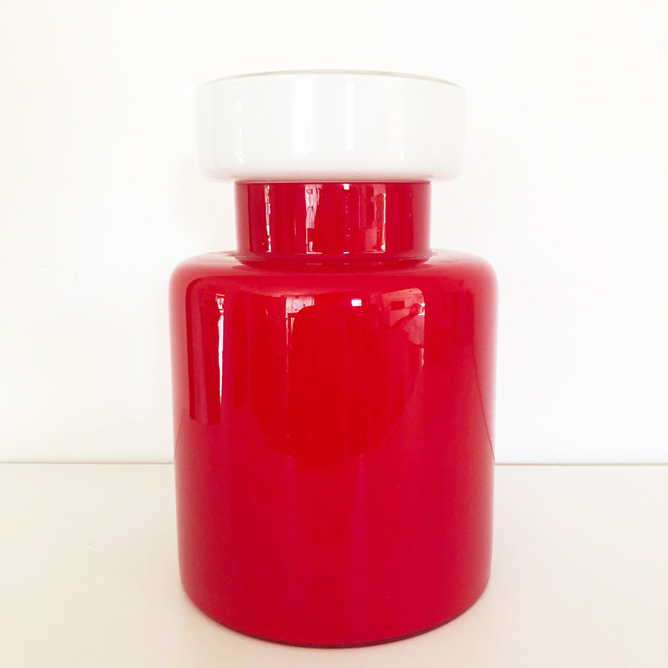 Luciano Vistosi Vaso con Coperchio Bicolore 1960 -Art-