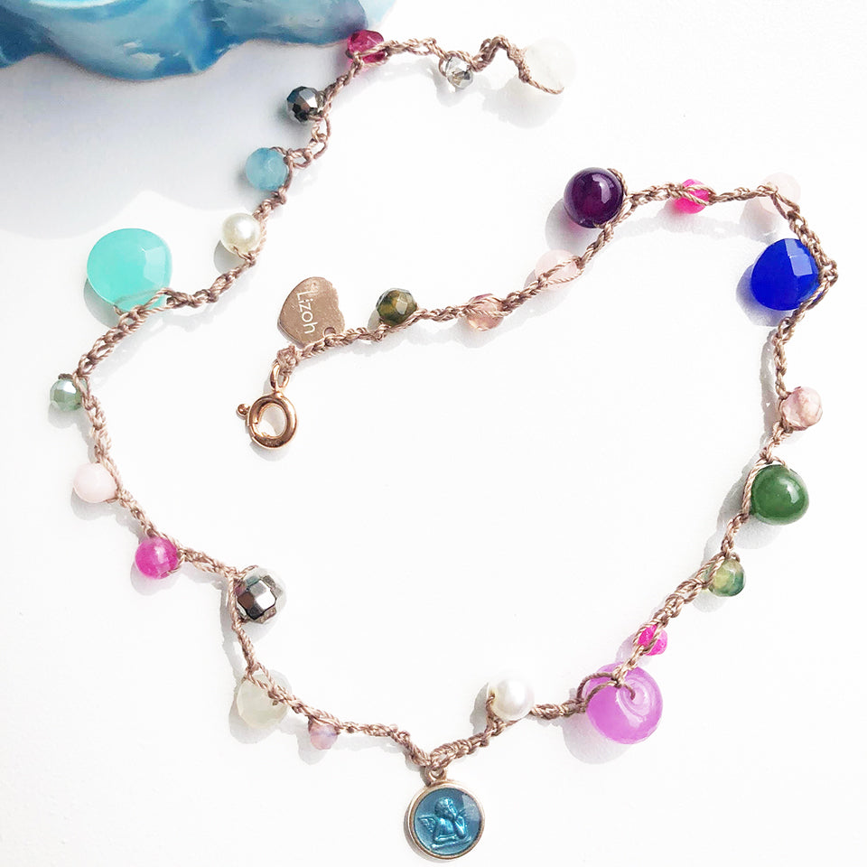 Bracciale Angelo Custode, Pietre e Arg 925 -Handmade Jewels-