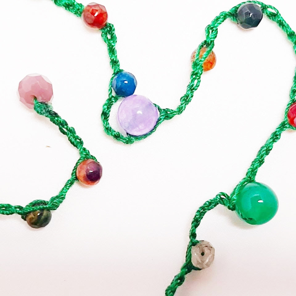 Bracciale Madonnina Rue du Bac Rosa, Pietre e Arg 925 -Handmade Jewels-