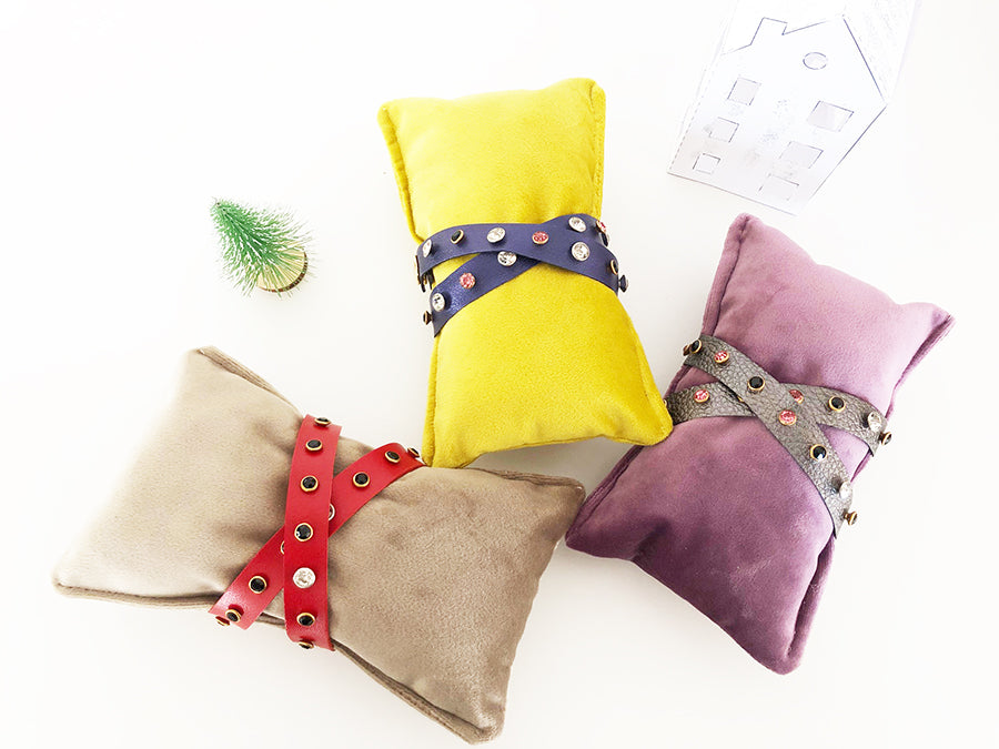 Bracciale doppiogiro Lilla Pelle e Swarovski -Handmade Jewels-