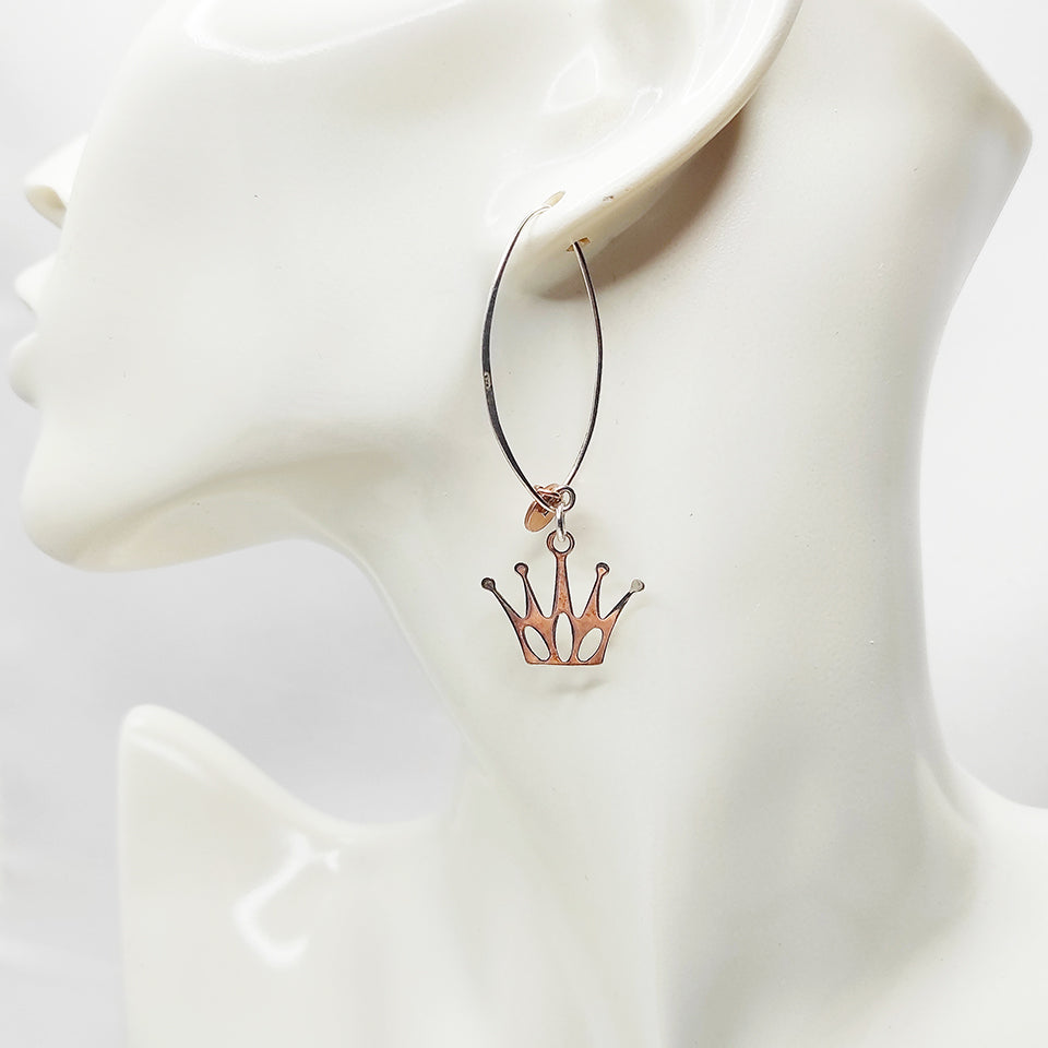 Orecchini Cerchi con Charms Arg. 925 -Handmade Jewels-