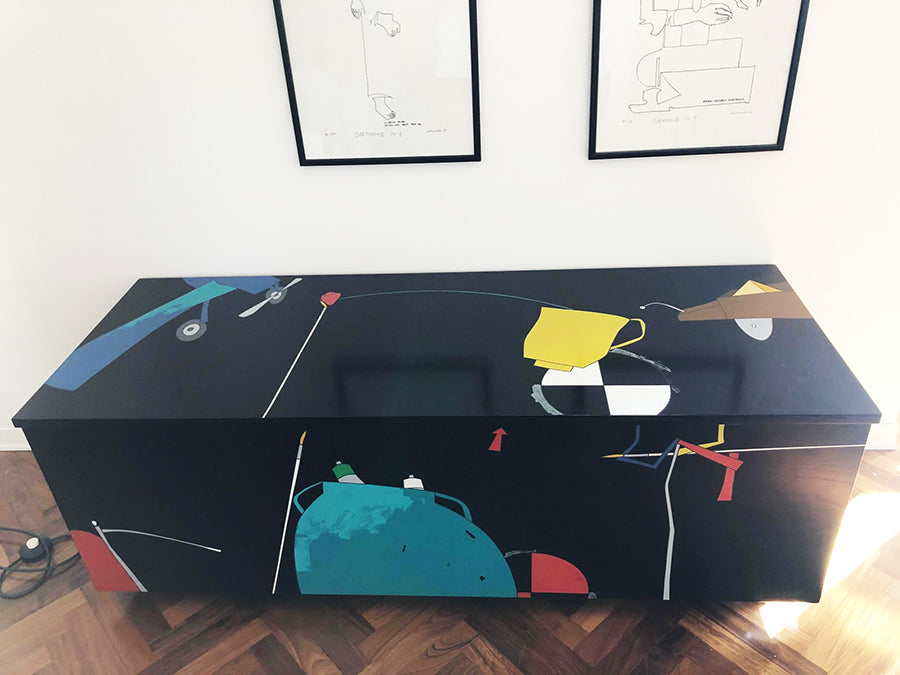 Cassapanca Di Buona Memoria by Emilio Tadini for Interflex 1987 -Design-