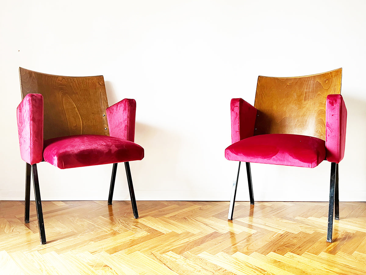 Coppia Poltroncine Teatro Anni '50 -Design-