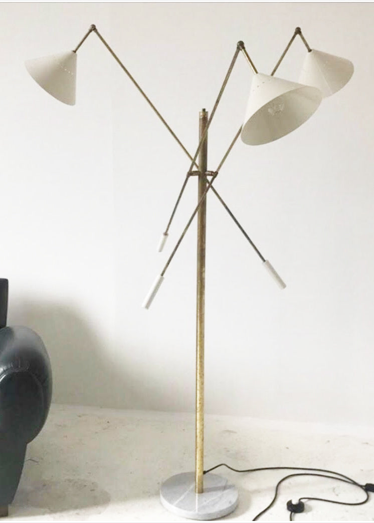 Lampada da terra stile Stilnovo Bianca - Design -