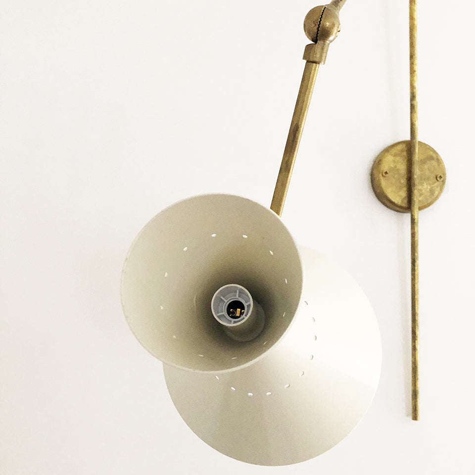 Lampada Muro Orientabile Cono Beige Stile Stilnovo -Design-
