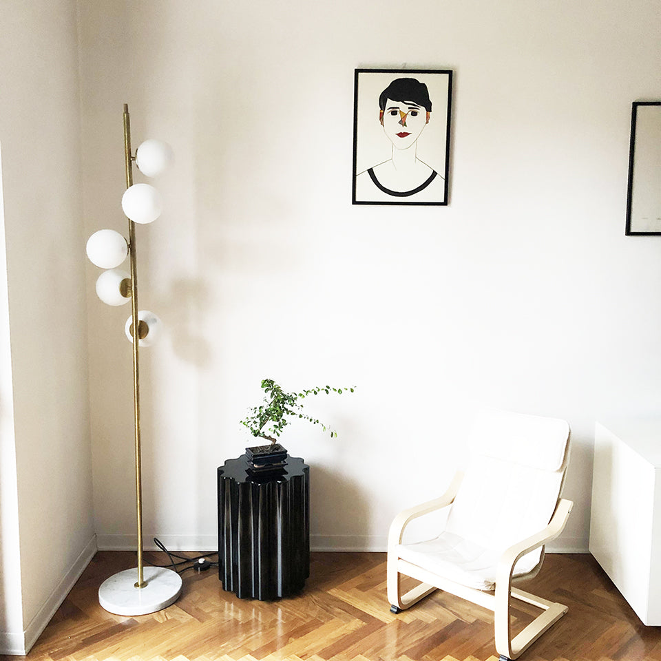 Lampada da terra stile Stilnovo Gold - Design -
