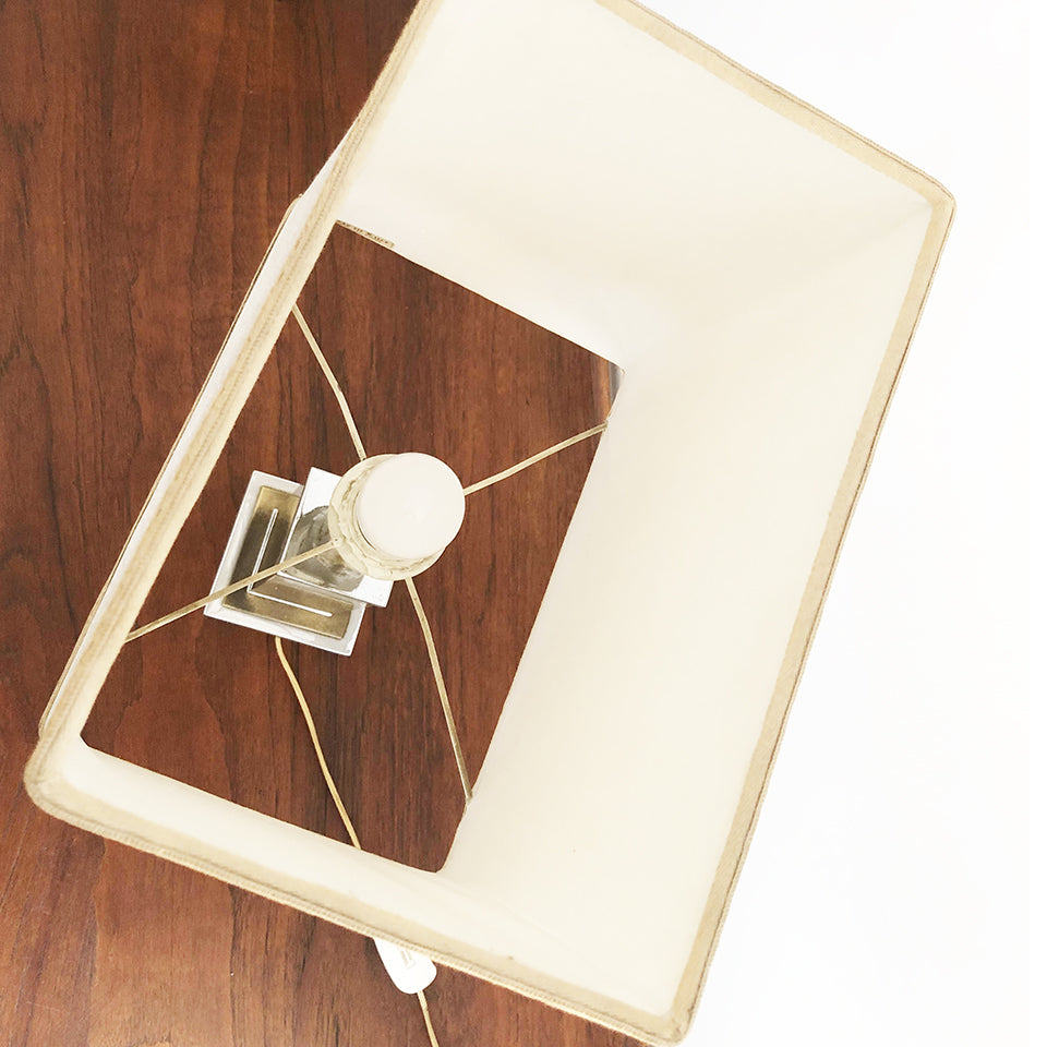 Coppia Lampade da Tavolo Acciaio e Ottone Vintage anni '70 -Design-