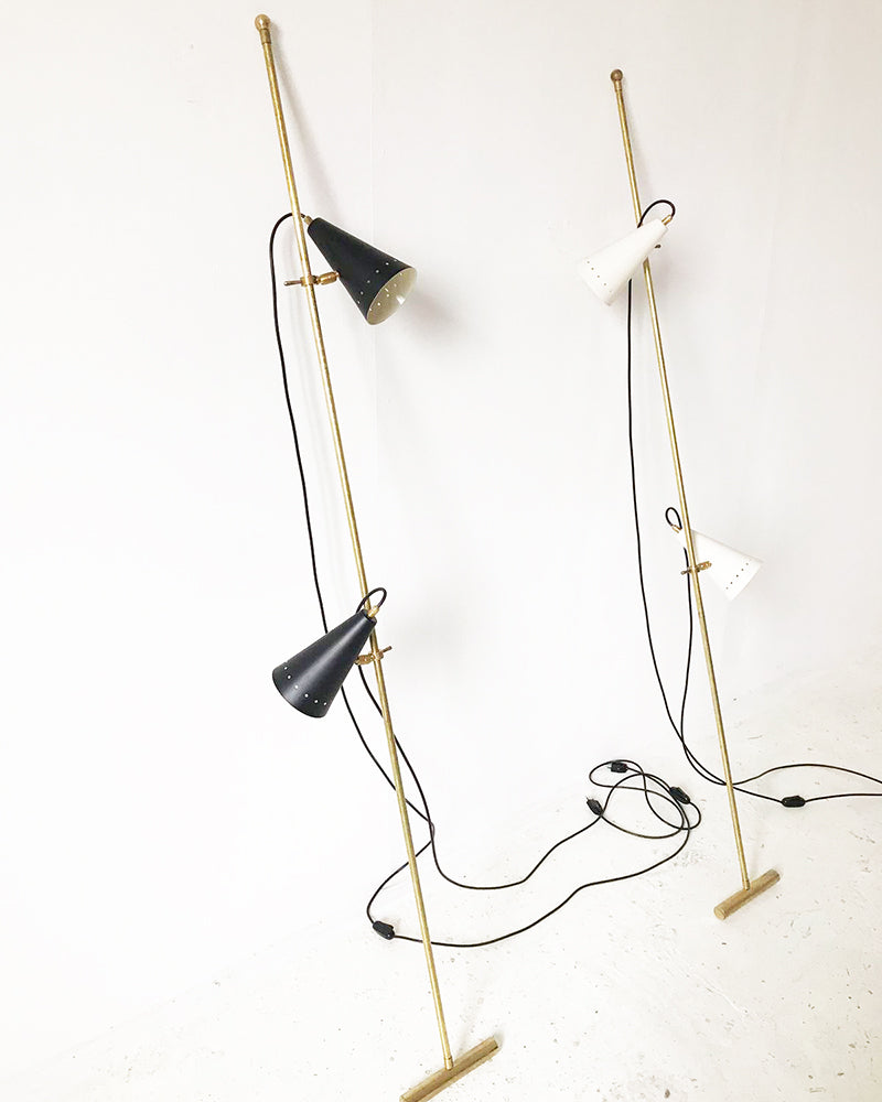 Coppia di lampade da terra Stilnovo Nera/Bianca Free Standing - Design -
