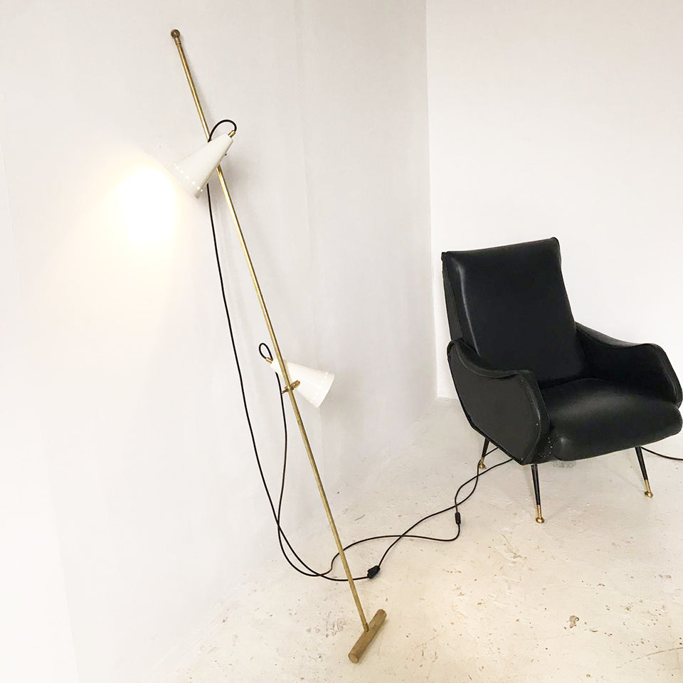 Coppia di lampade da terra Stilnovo Nera/Bianca Free Standing - Design -