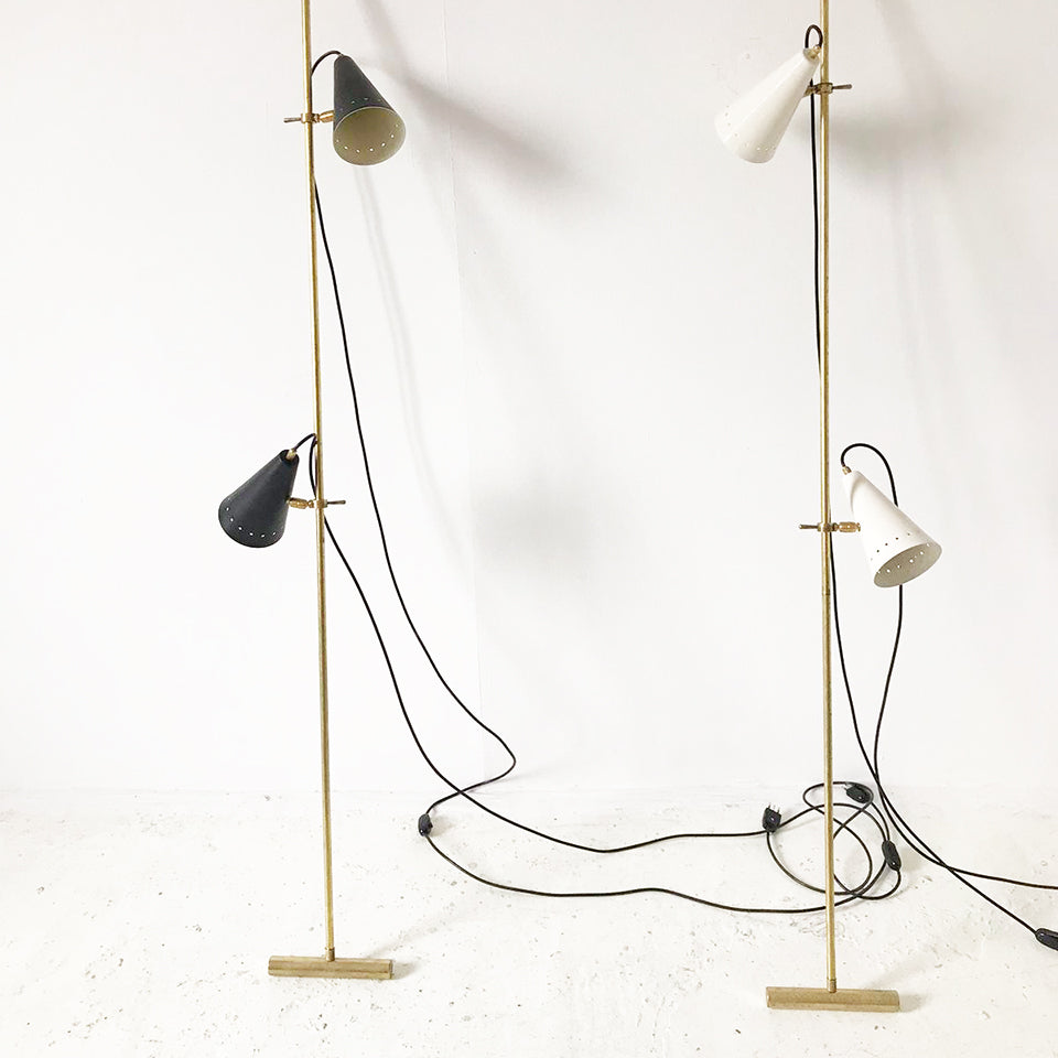 Coppia di lampade da terra Stilnovo Nera/Bianca Free Standing - Design -