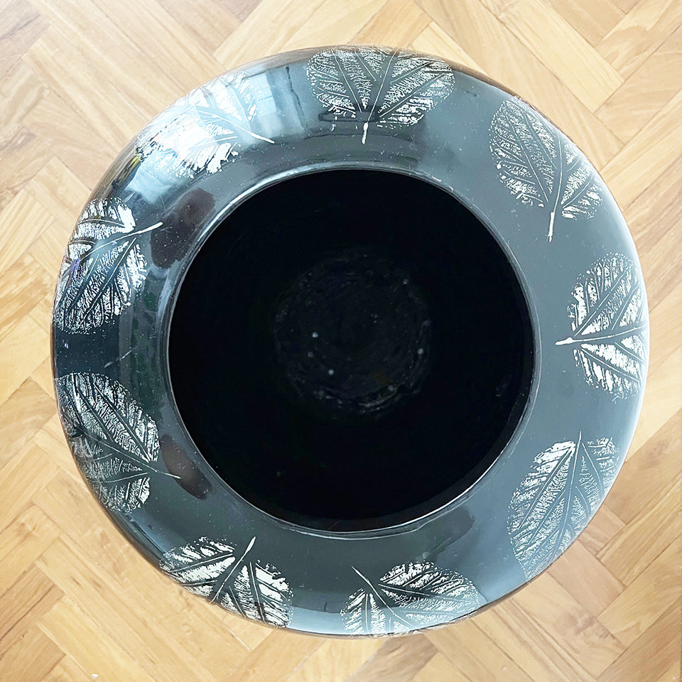Vaso Bamboo Laccato Nero con decori oro -Design-