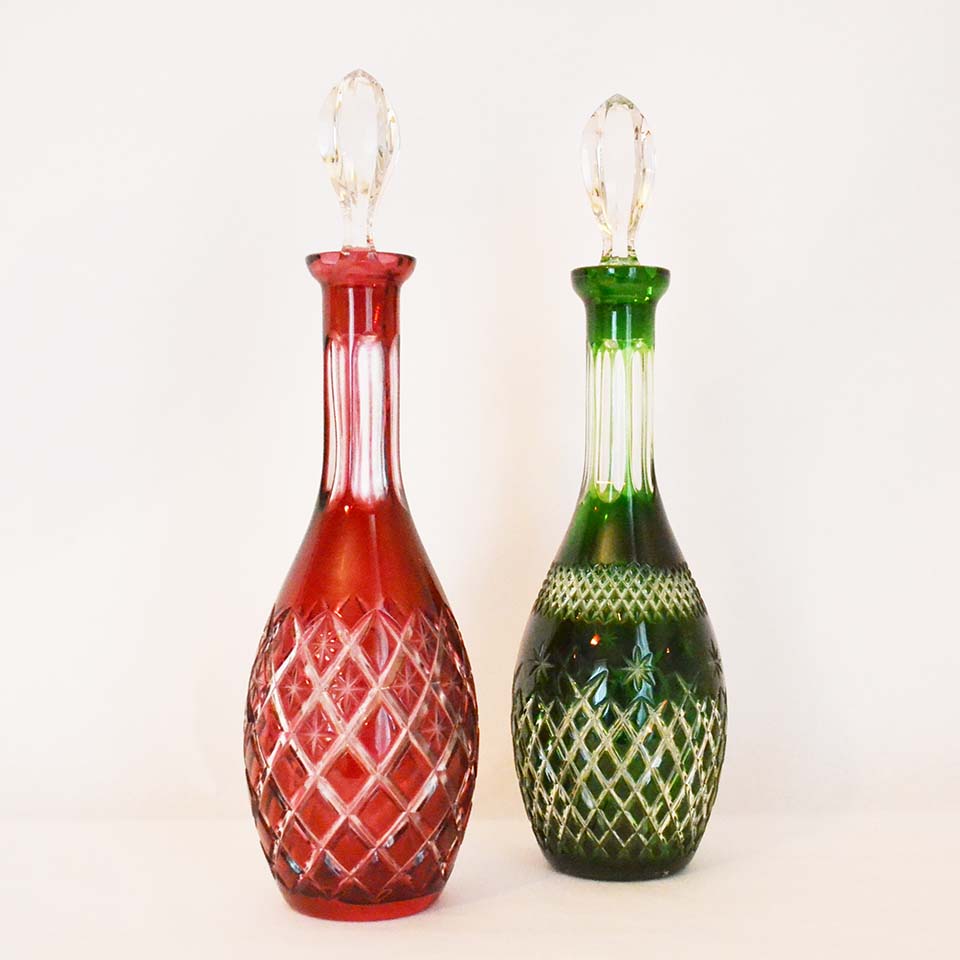 Coppia Bottiglie con tappo "Bohemia" - Antiques -