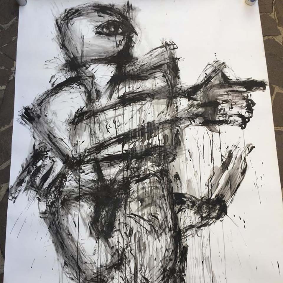 Claude Adrian Caponnetto Carboncino Opera Unica Grande - Art -