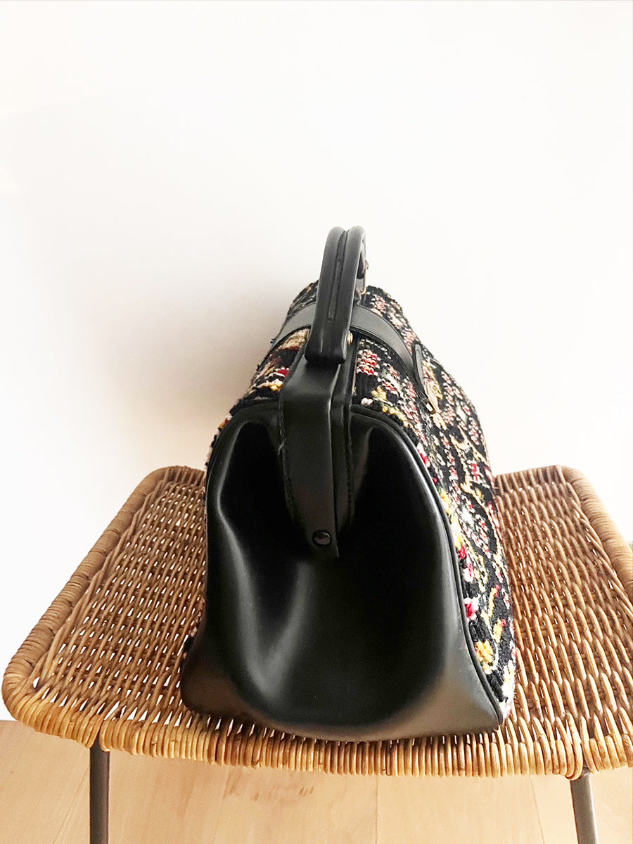 Borsa da Dottoressa Pelle e Ricamo Vintage anni '50 -Top Accessori-