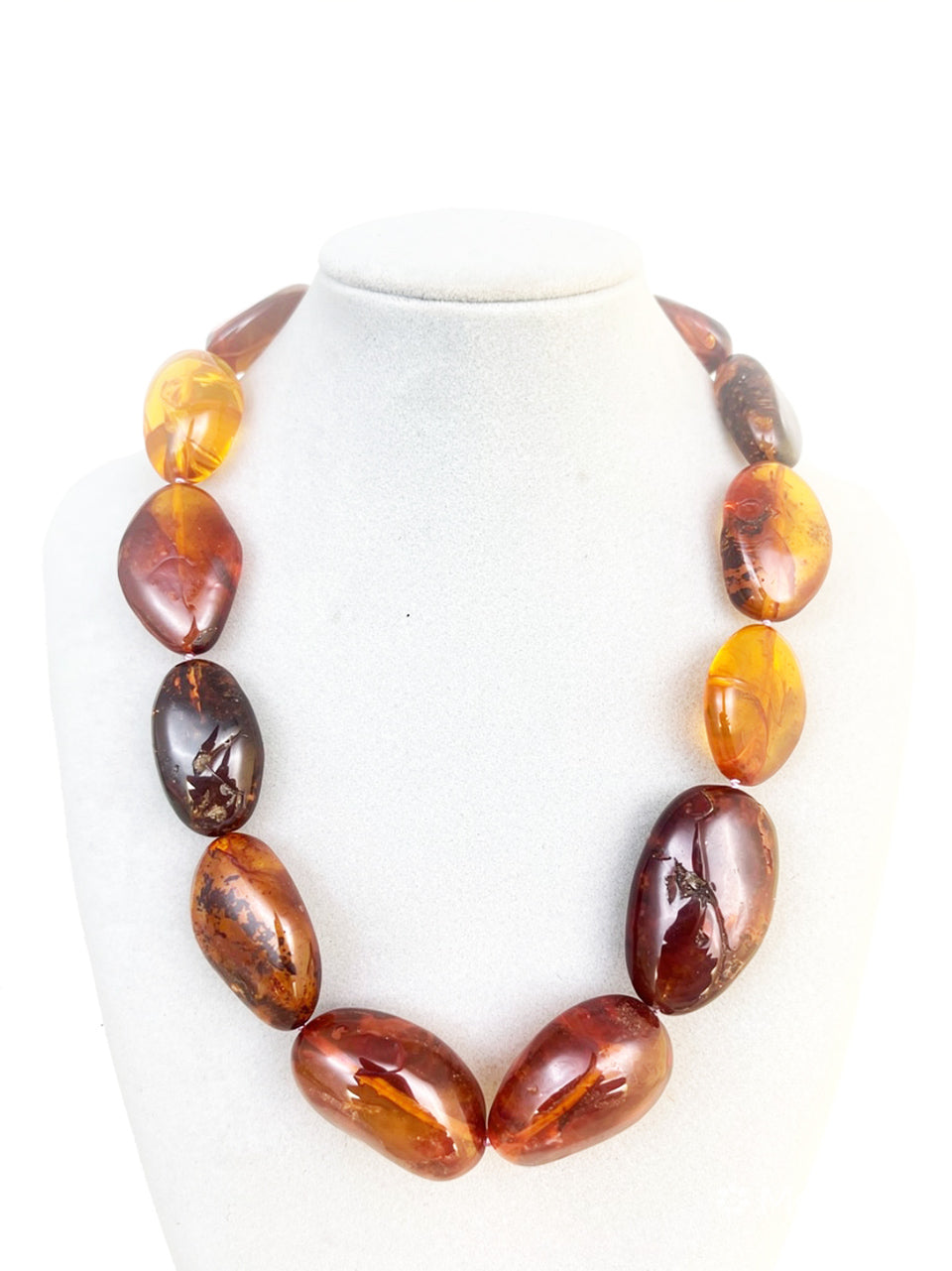 Collana Ambra del Baltico con pietre irregolari e chiusura in Arg 925 -Top Accessori-