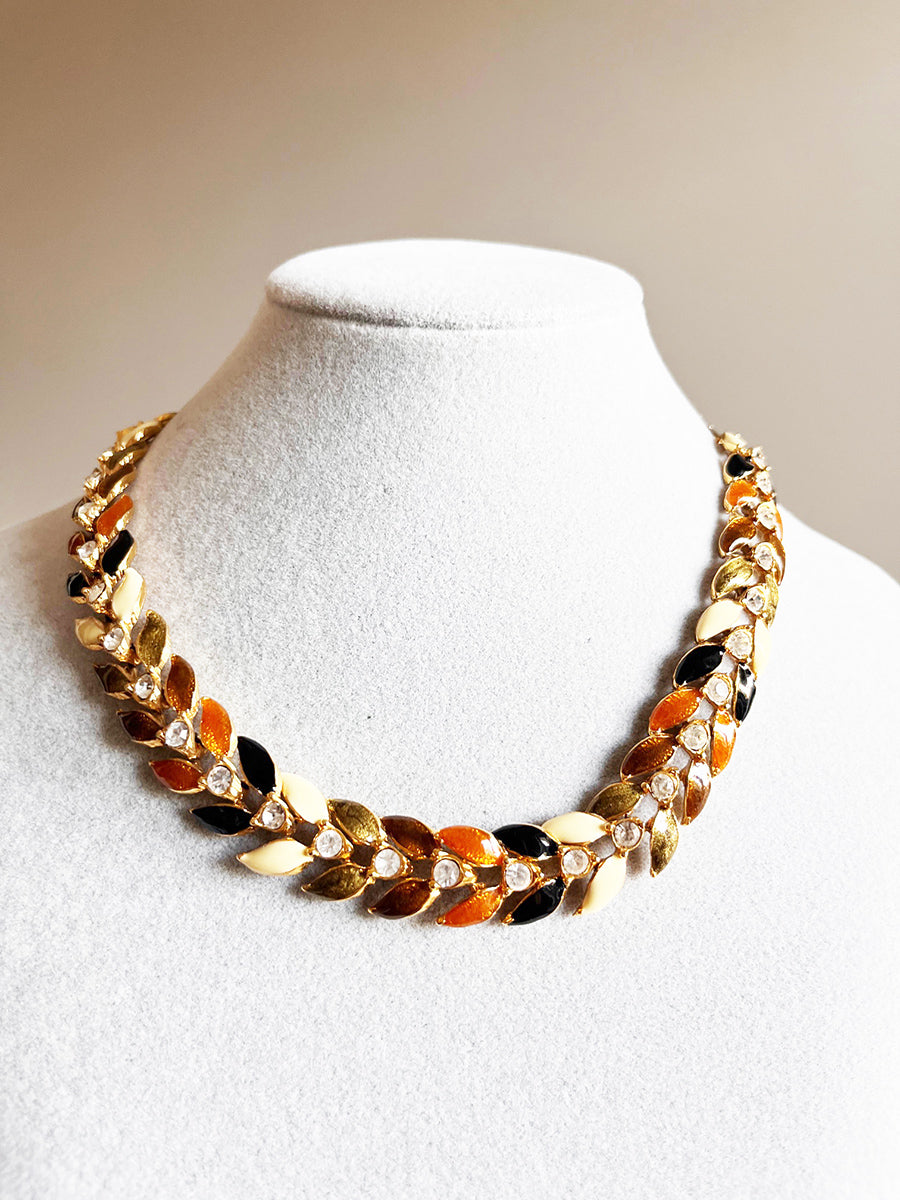 Enny Monaco Collier Gioiello spighe smaltate con swarovsky -Top Accessori-
