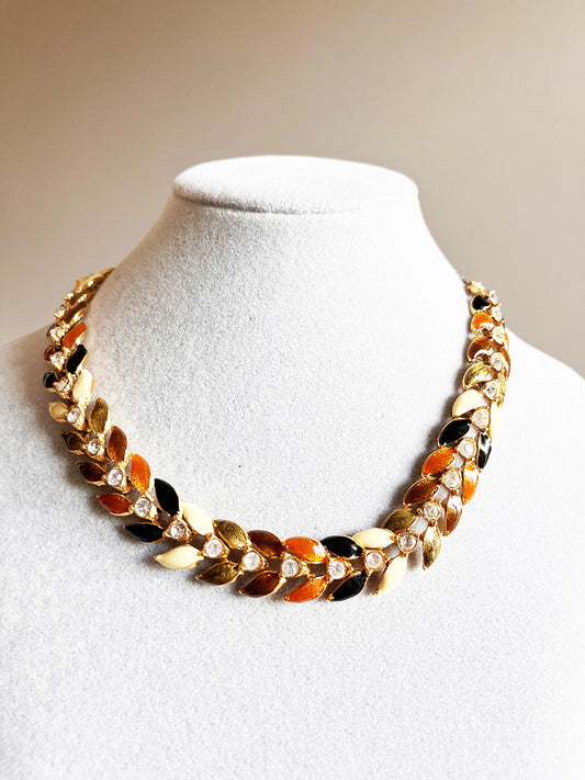 Enny Monaco Collier Gioiello spighe smaltate con swarovsky -Top Accessori-