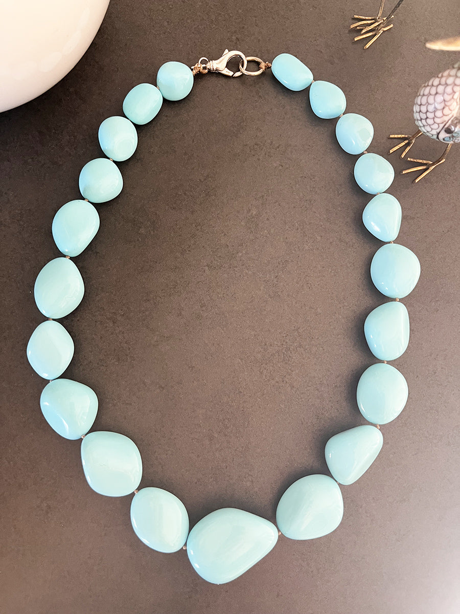 Collana Pasta di Turchese con chiusura in Argento 925 -Top Accessori-