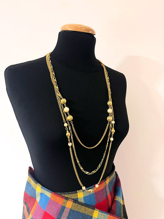 Collana Multifili con Perle Originale Vintage anni '70 -Top Accessori-