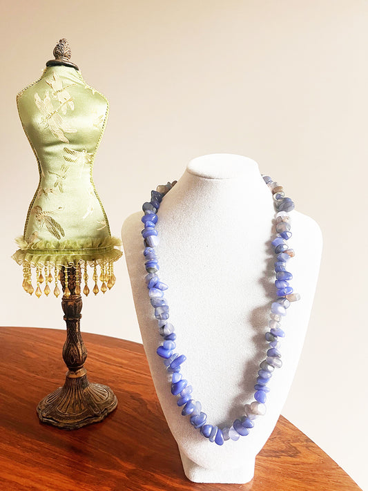 Collana Lunga Sodalite Blu con chiusura Arg 925 -Top Bijoux -