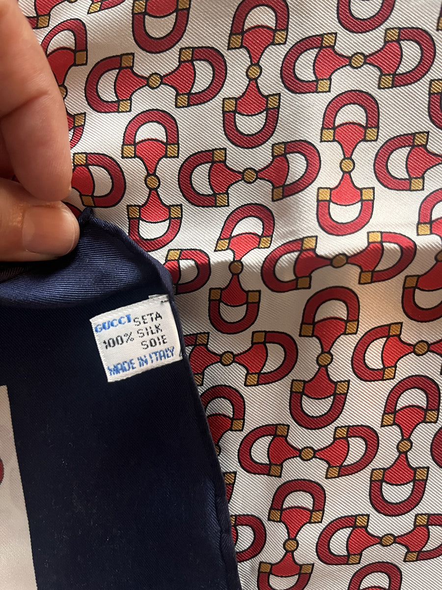 Foulard vintage in seta firmato Gucci per McCann  Vintage anni '70 -Top Accessori-