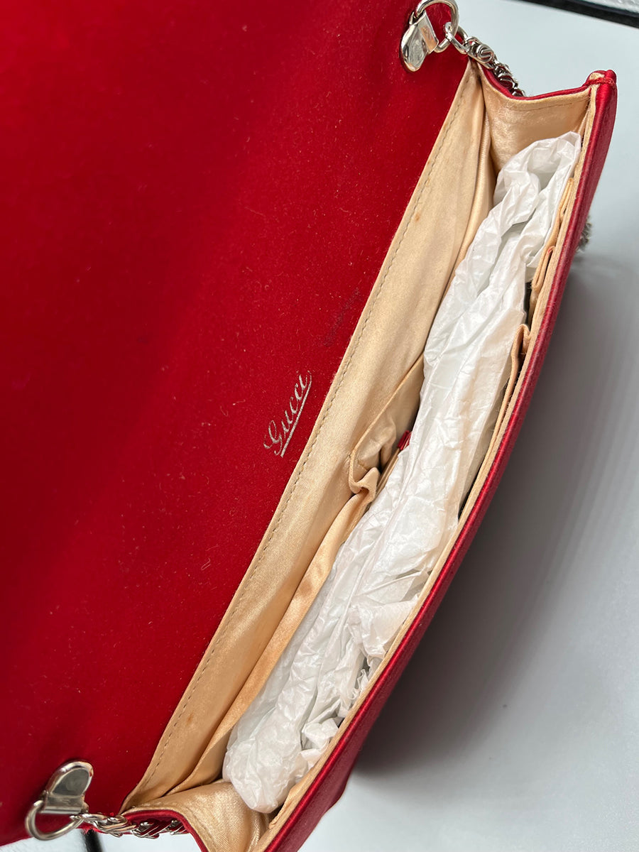 Gucci Pochette Vintage elegante con catena e Dust bag originale -Top Vintage-