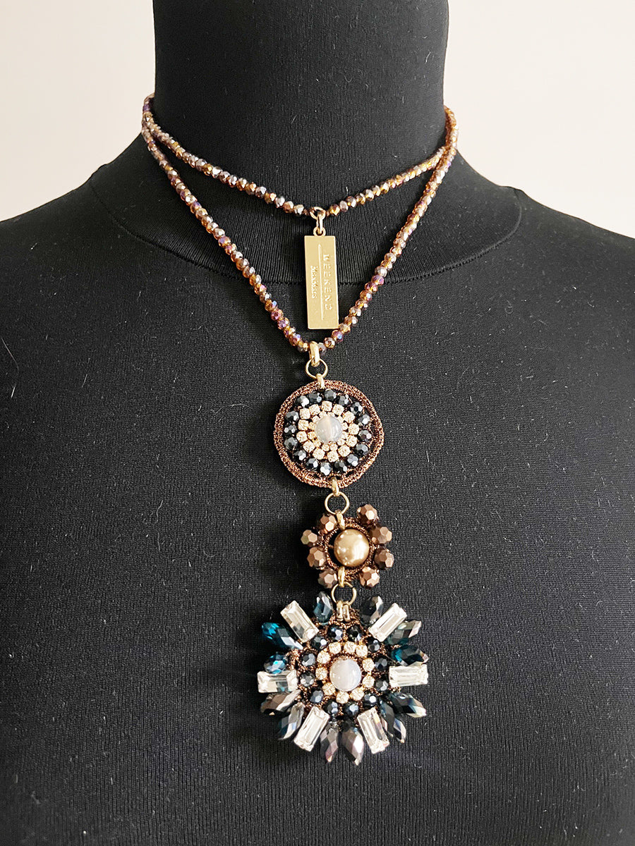 Collana Lunga Max Mara Cristalli Colorati -Top Accessori-