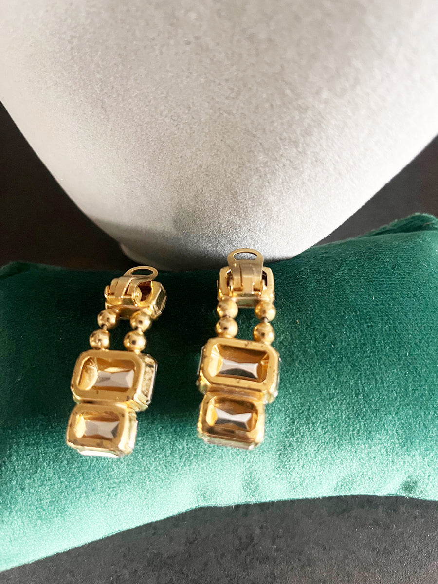Orecchini Vintage Cristalli Colorati Anni '60 -Top Accessori-