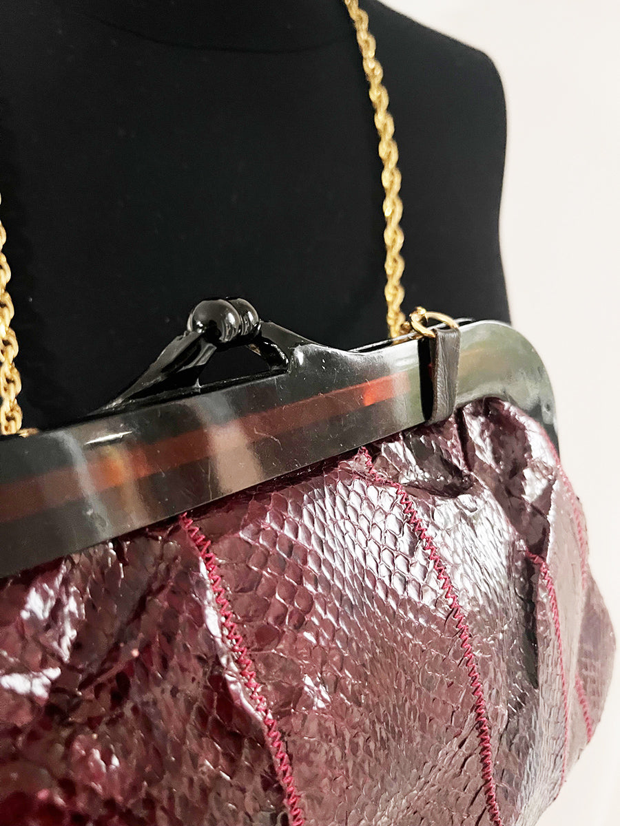 Borsetta Pelle con catena Vintage anni '50 -Top Accessori-