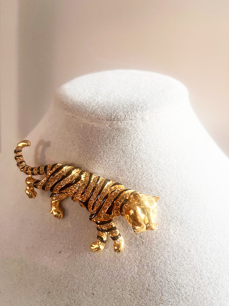 Spilla Vintage Tigre Smaltata '70 -Top Bijoux-