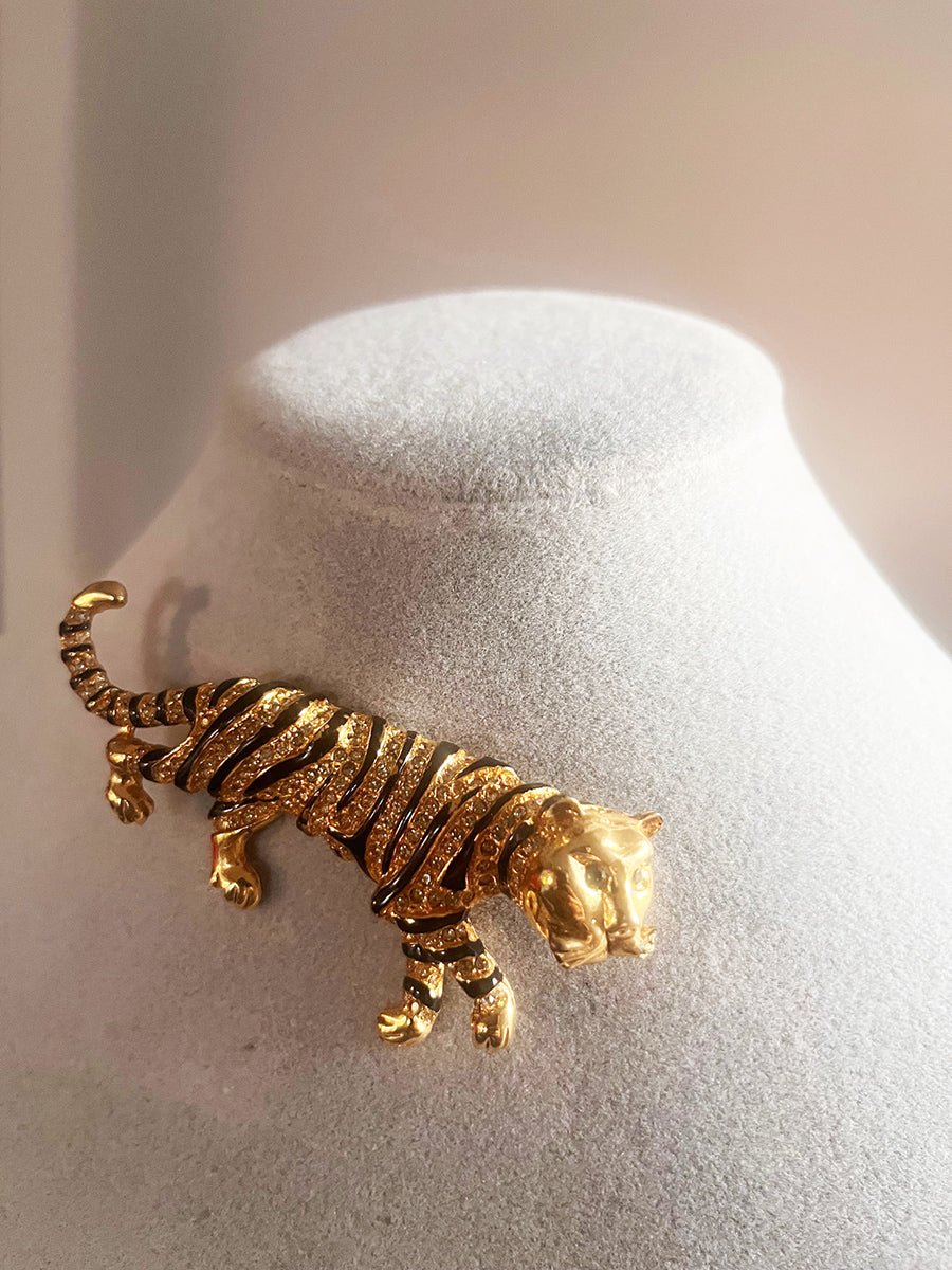 Spilla Vintage Tigre Smaltata '70 -Top Bijoux-