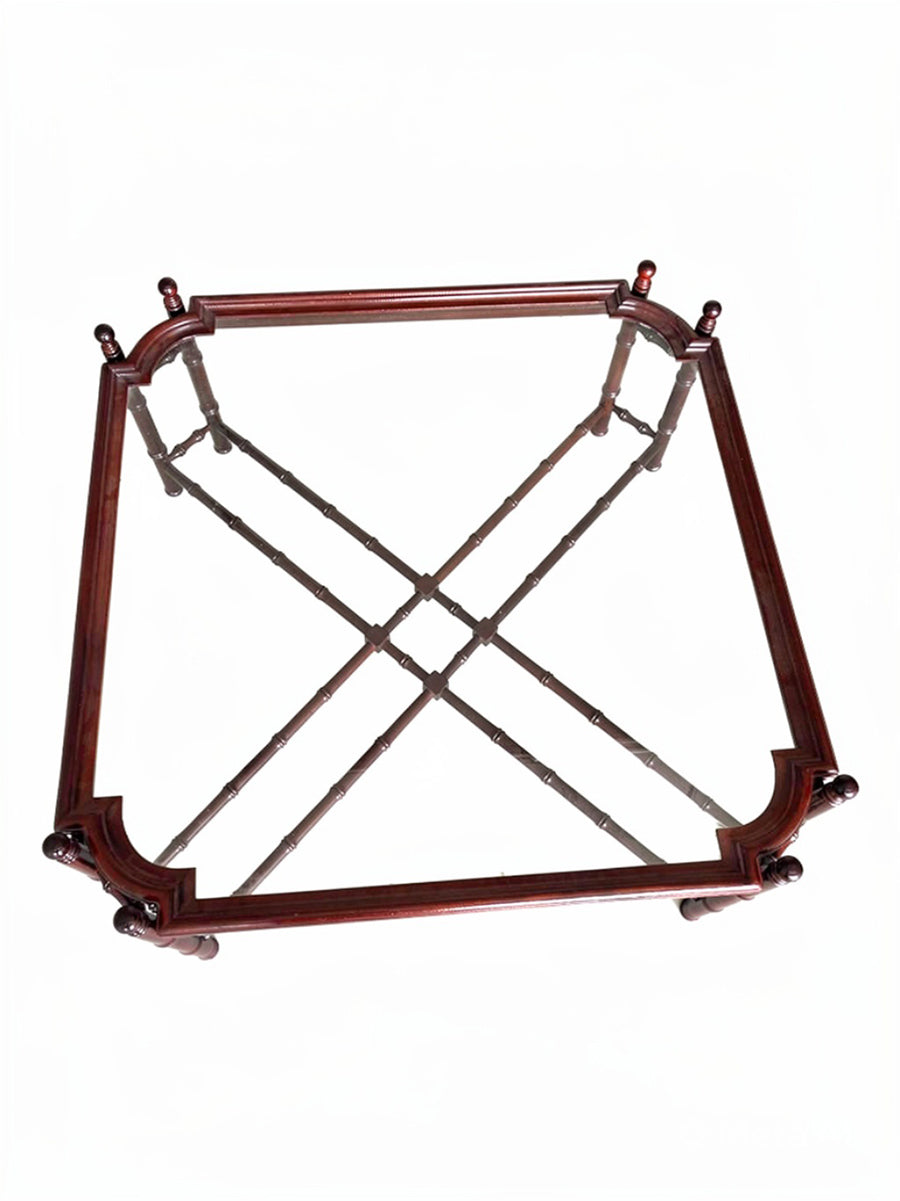 Coffee Table Hollywood Regency Primo '900 in legno e cristallo - Top Antiques-