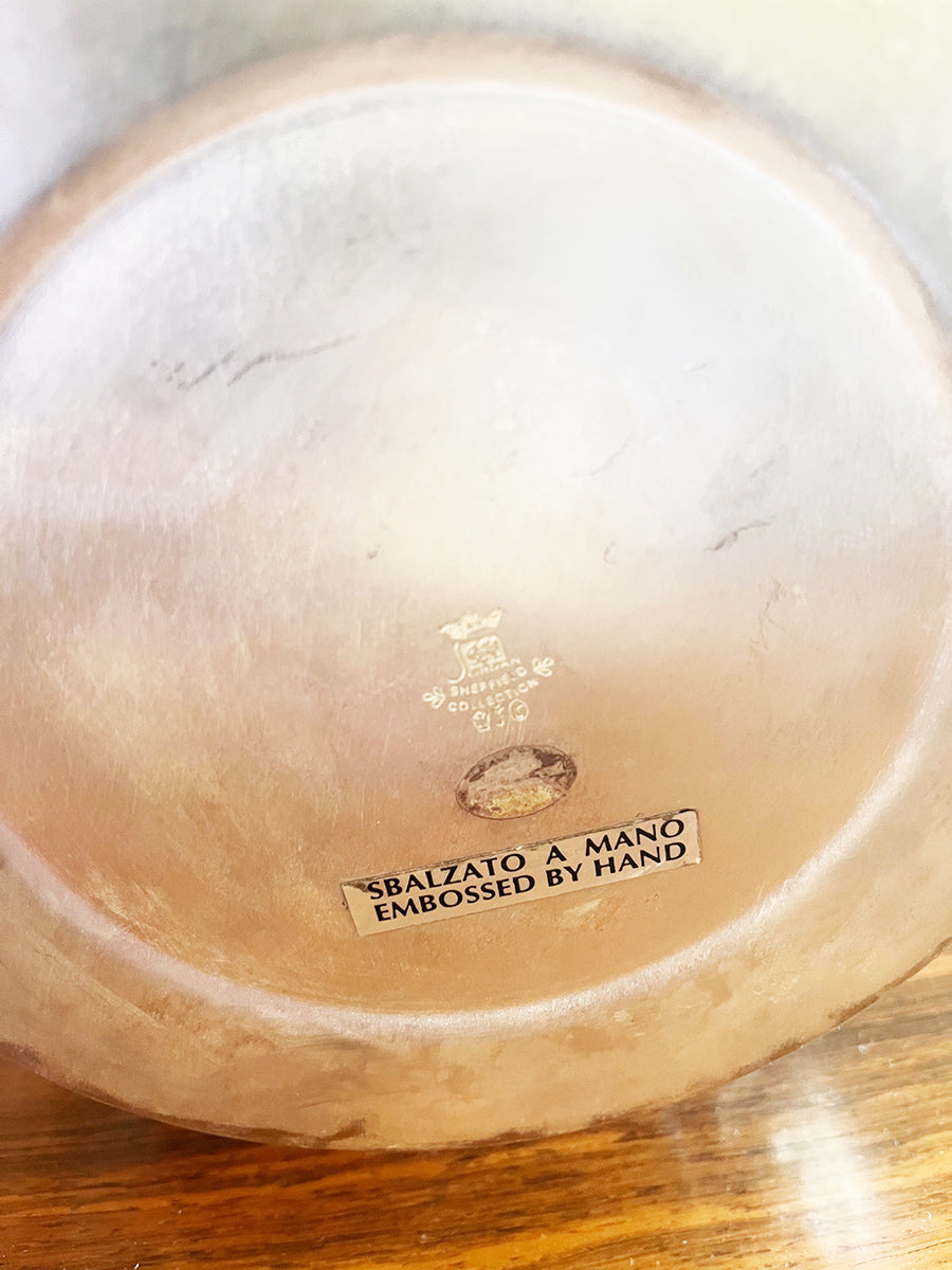 Fioriera in Sheffield sbalzato a mano con marchio '900 -Top Antiques-