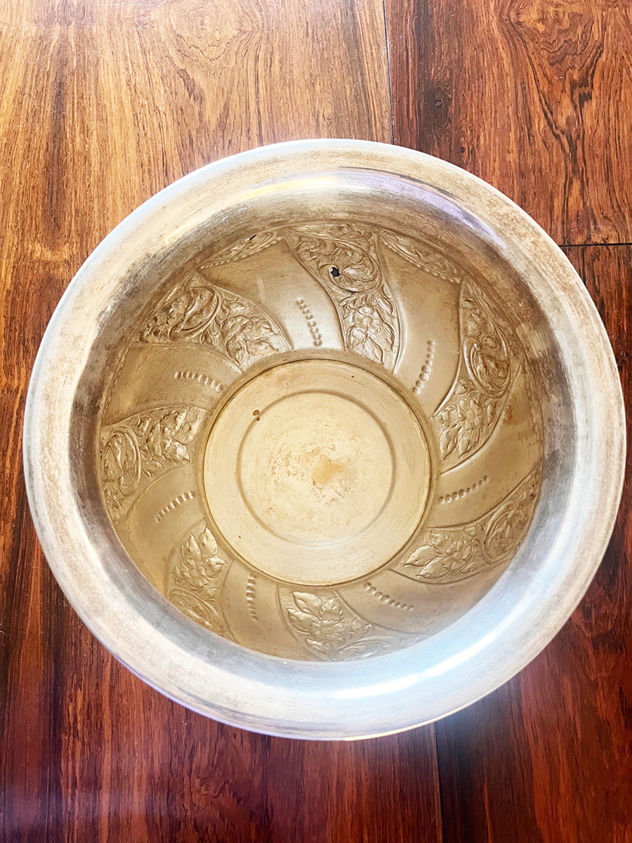 Fioriera in Sheffield sbalzato a mano con marchio '900 -Top Antiques-