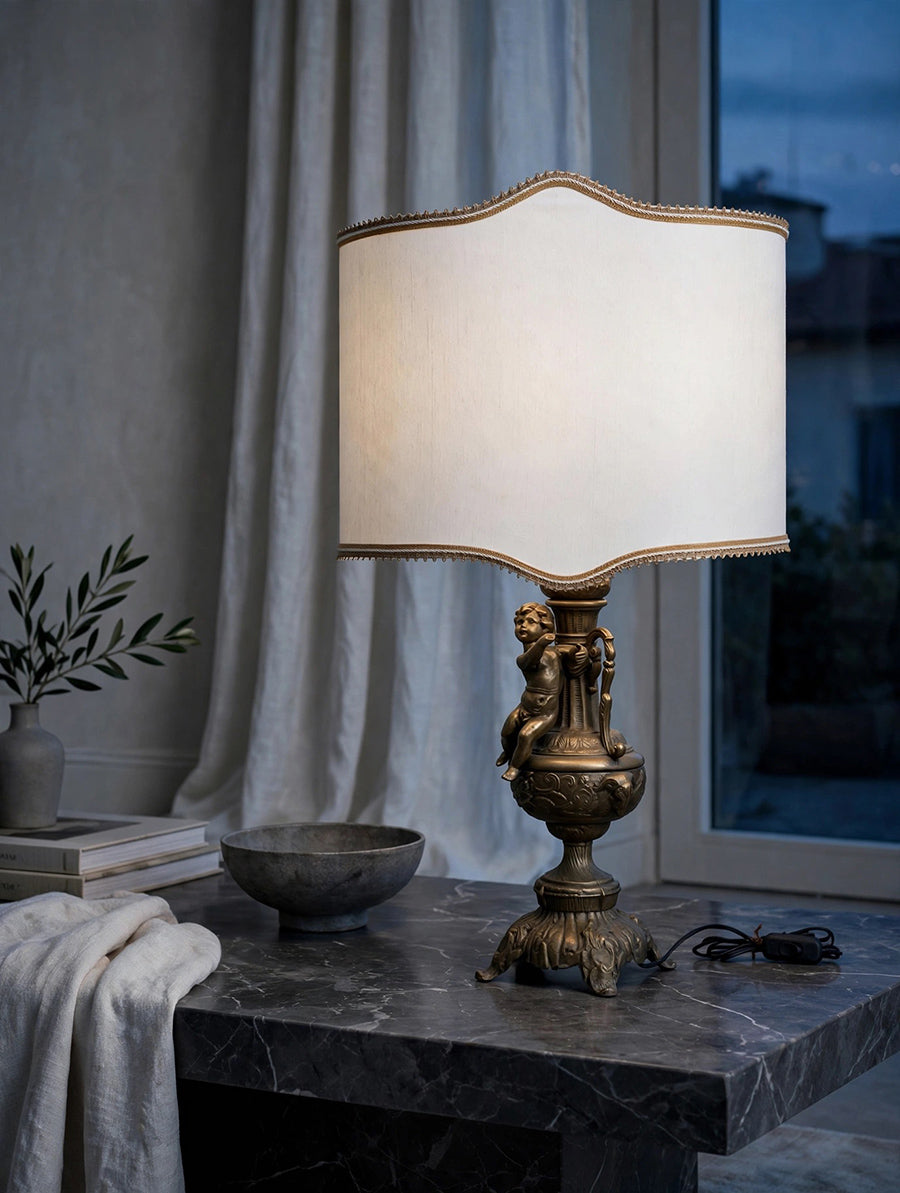 Lampada da tavolo Liberty in ottone '900 -Top Antiques-