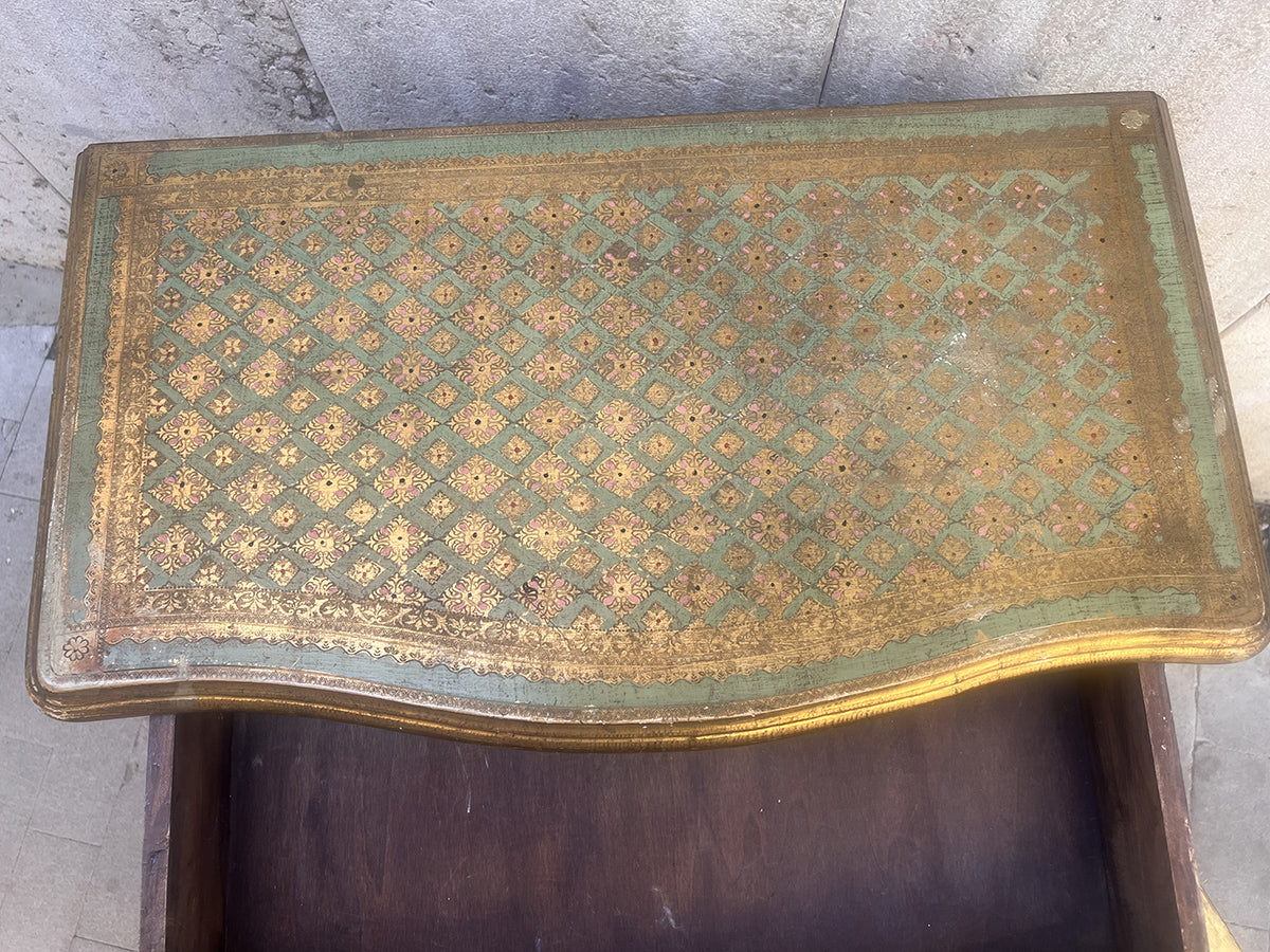 Mobiletto Veneziano interamente Decorato Oro e verde '900 -Top Antiques-