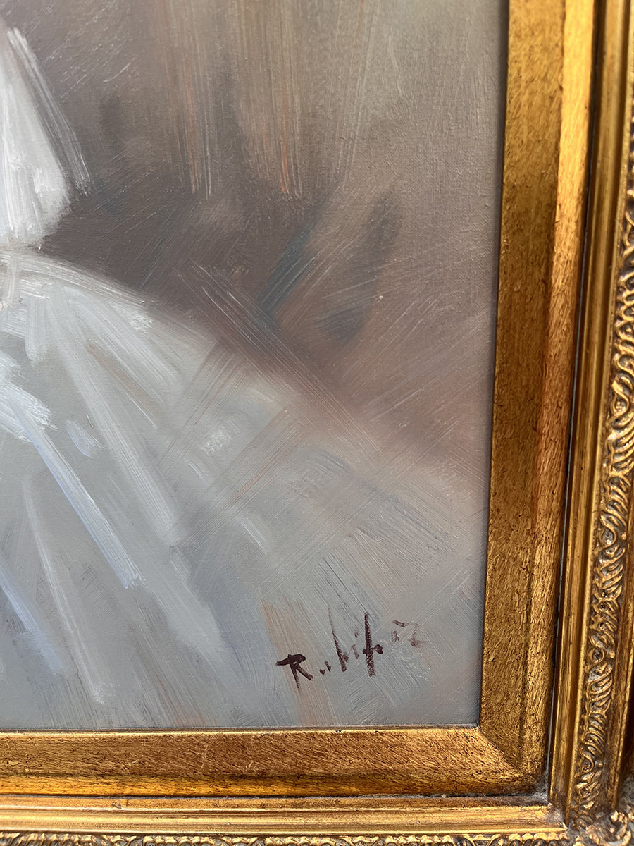 "Prima della danza" di Rodriquez Salvatore Olio su Tela -Antiques-