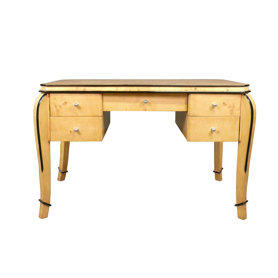 Scrittoio Francese Art Deco con aperture laterali e profilo nero -Top Antiques-