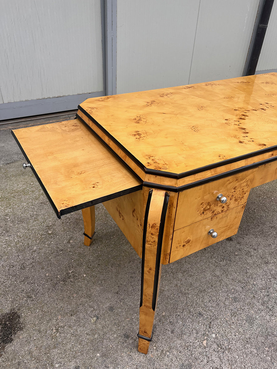 Scrittoio Francese Art Deco con aperture laterali e profilo nero -Top Antiques-