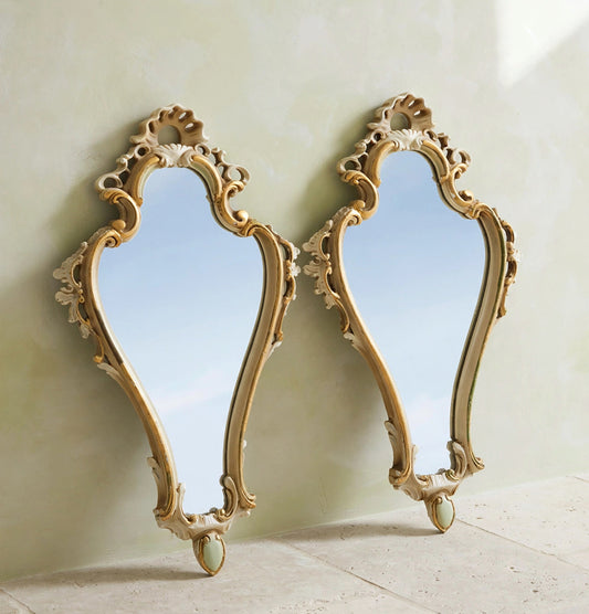 Coppia Specchi Veneziani '900 in legno decorato e intagliato -Top Antiques-