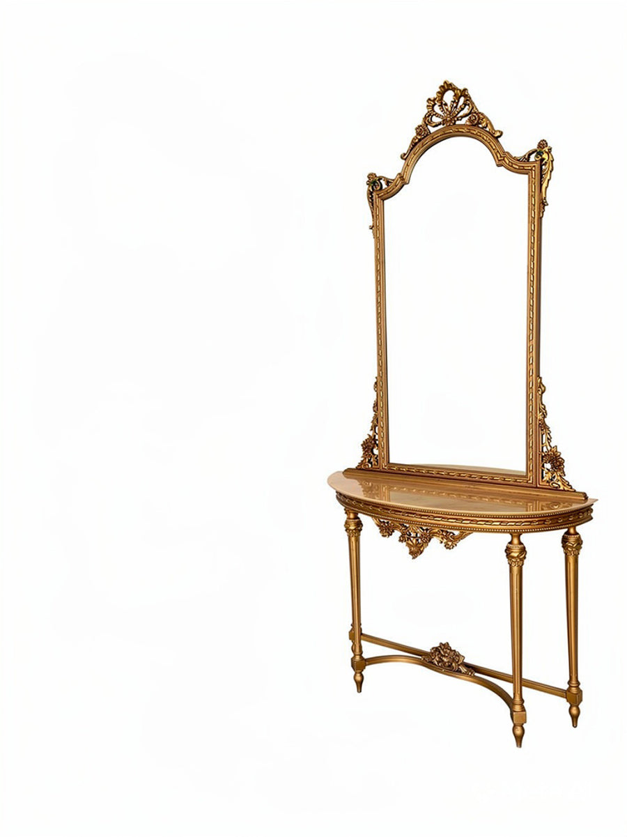 Consolle Francese '900 con ripiano in marmo e specchiera -Top Antiques-
