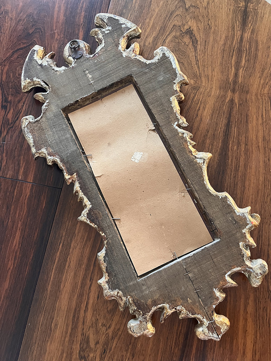 Specchiera da parete decorativa Barocco '900 in legno decorato -Top Antiques-