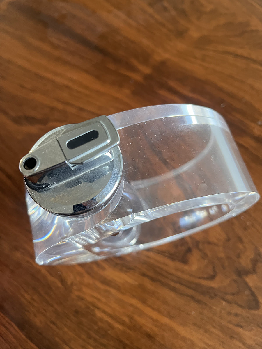 Antonio Felice Botta Accendino Scultura Lucite e Acciaio Cromo '70 -Top Art-