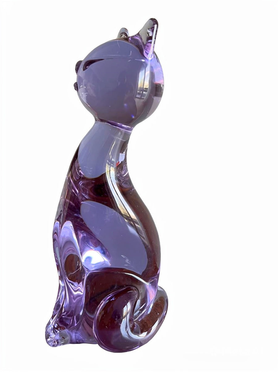 Opera d'Arte Scultura firmata in Vetro di Murano Gatto anni '60 -Top Murano-