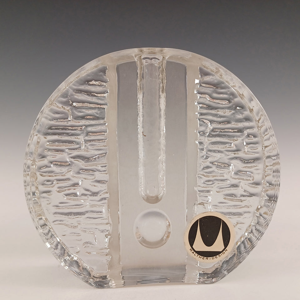 Vaso Walther Glass Bullseye di Heiner Düsterhaus anni '70 -Top Murano -