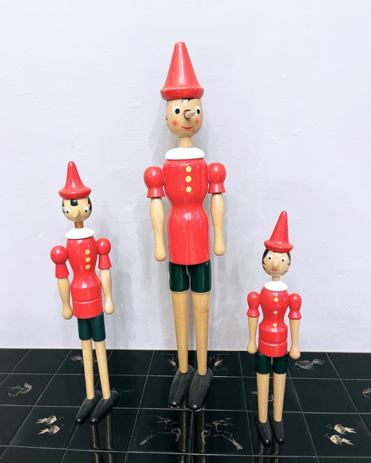 Tris Pinocchio Snodabili Vintage in legno -Art-