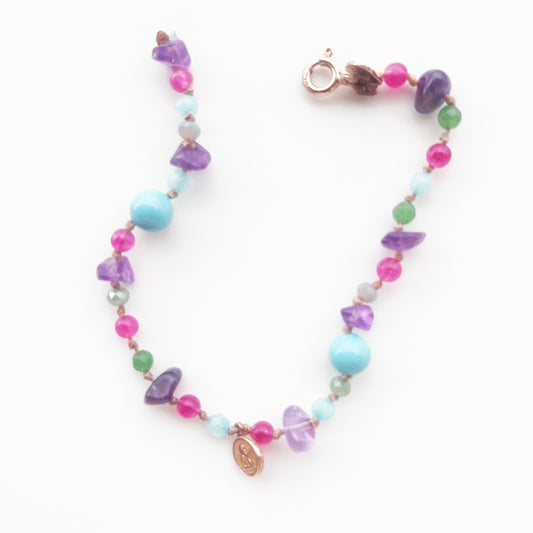 Bracciale Pietre Varie e Arg 925 con Angelo Custode -Creazione Unica- per Anna